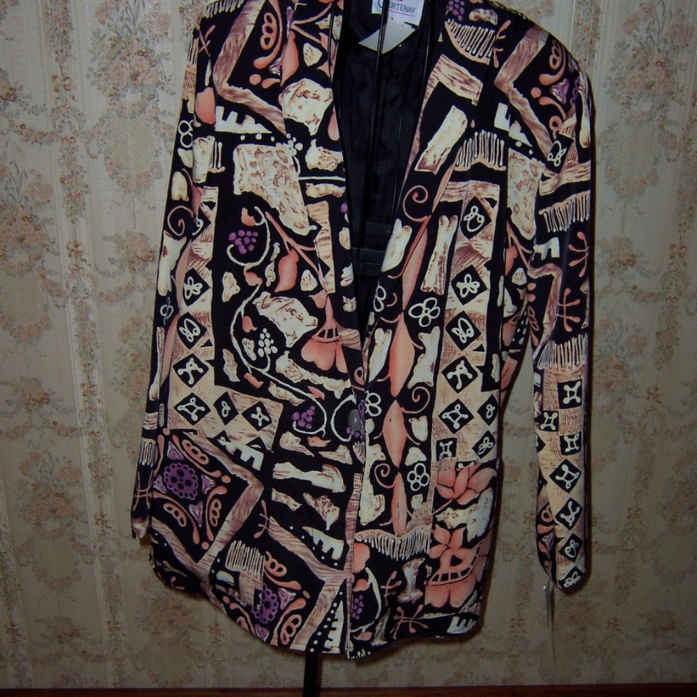 Ladies Blazer with colorful geometric design